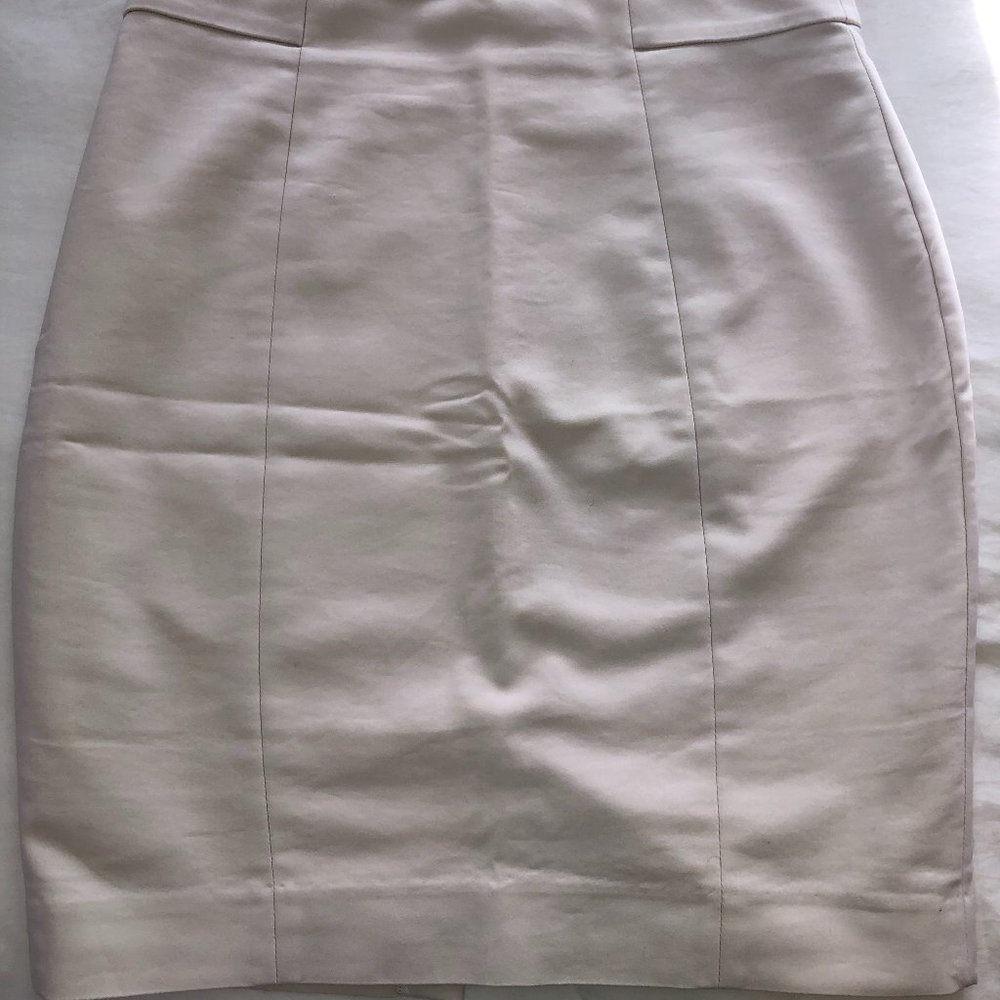 Cream colored pencil skirt